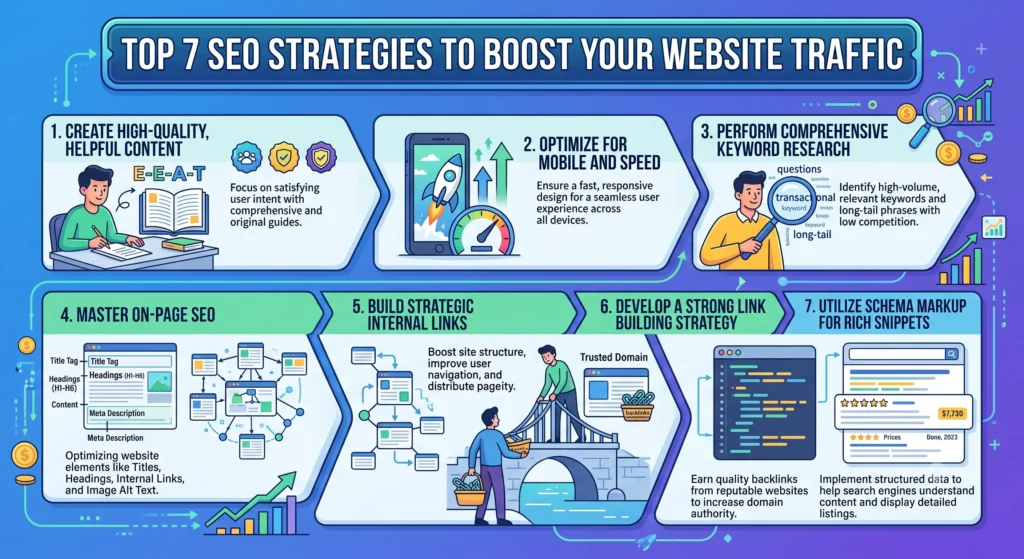 Top 7 SEO Strategies to Boost Your Website Traffic